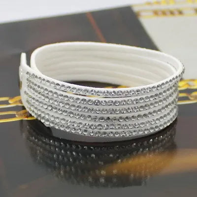 Elegant Purple Leather Bracelet for Women - Fashion Jewelry Gift with Classic Rolo Chain