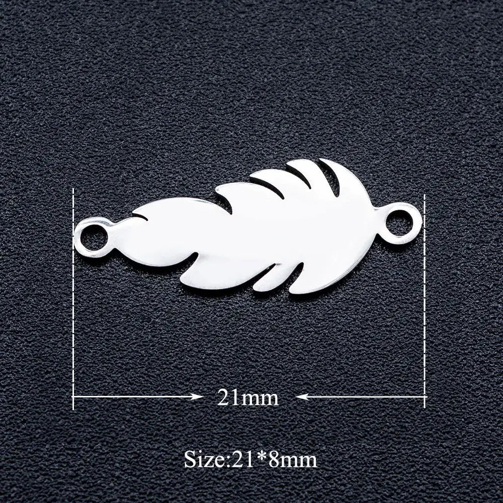 5pcs Angel Wing DIY Charms 316 Stainless Steel Jewelry Connectors JA346-1x5