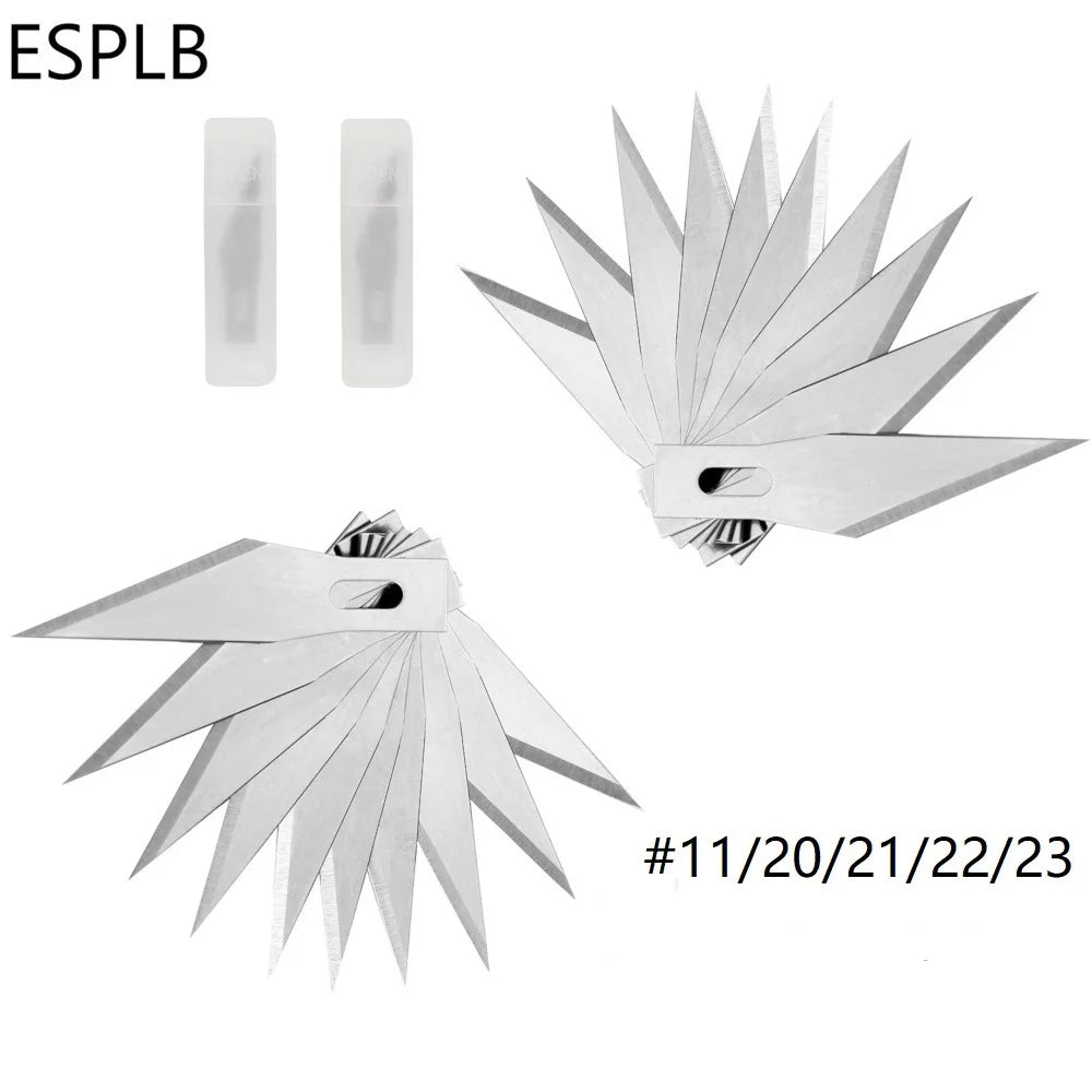 Clearance_20pcs #11 stainless steel engraving knife blades from ESPLB, perfect for wood carving and replacement.
