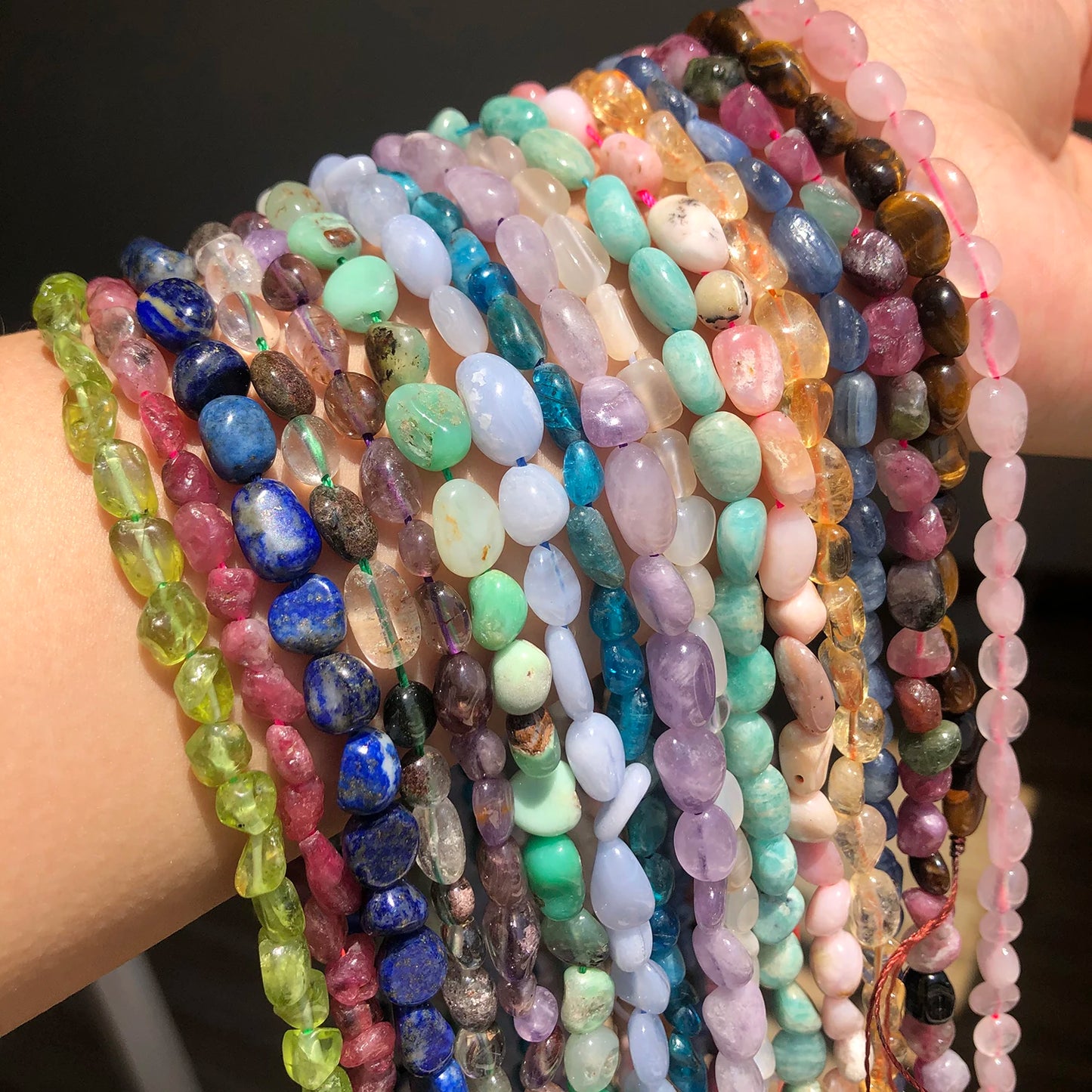 Vibrant Mixed Color Irregular Gemstone Beads for DIY Jewelry Crafting 15-Inch Strand