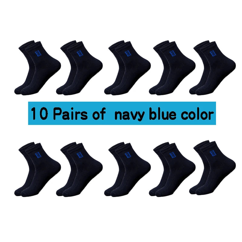 20 Pairs Men’s Cotton Breathable Crew Socks Sweat Absorbent Deodorant Business Casual Socks Gift Set