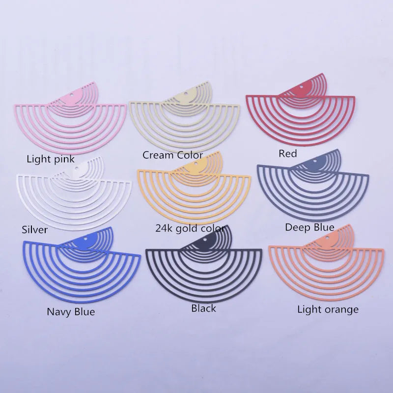 Elegant Brass Fan-Shaped Charms Set for DIY Jewelry Creations 30 Pieces