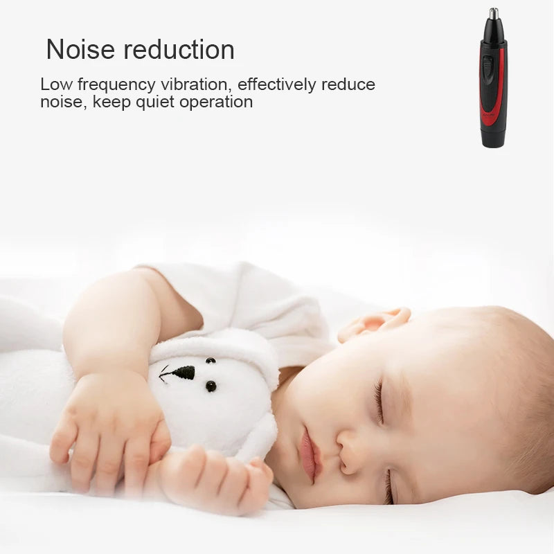 Men's Electric Nose and Ear Hair Trimmer with Battery Power for Effortless Grooming