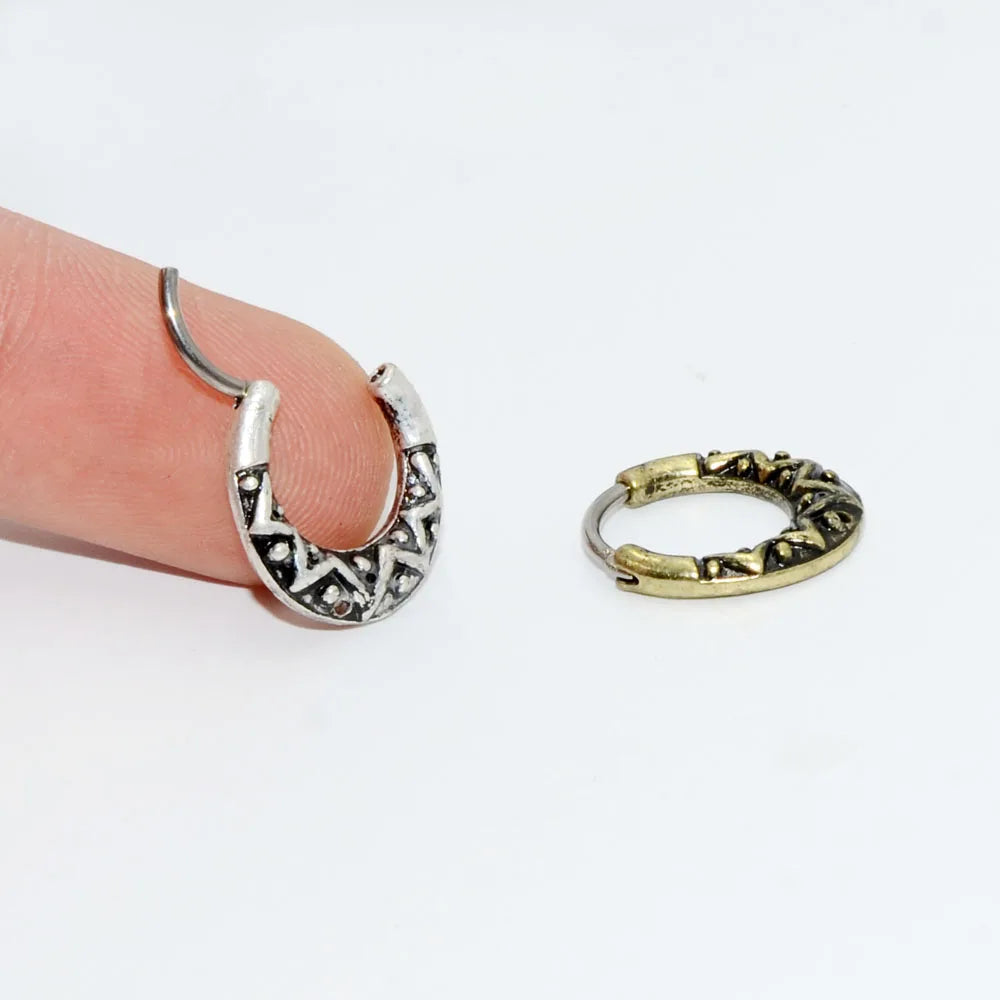 Surgical Steel Indian Nose Septum Ring with Crystal Gem for Women