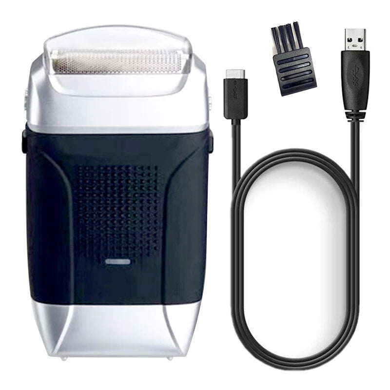 Powerful Electric Shaver for Men Wet Dry Rechargeable USB Razor with Stainless Steel Blades and Fast Charging