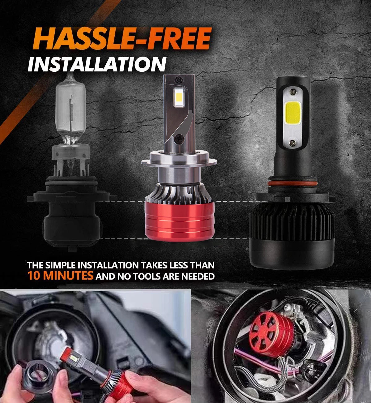 Heyword 160W 24000LM 6000K LED Headlight Premium Bulbs 12V
