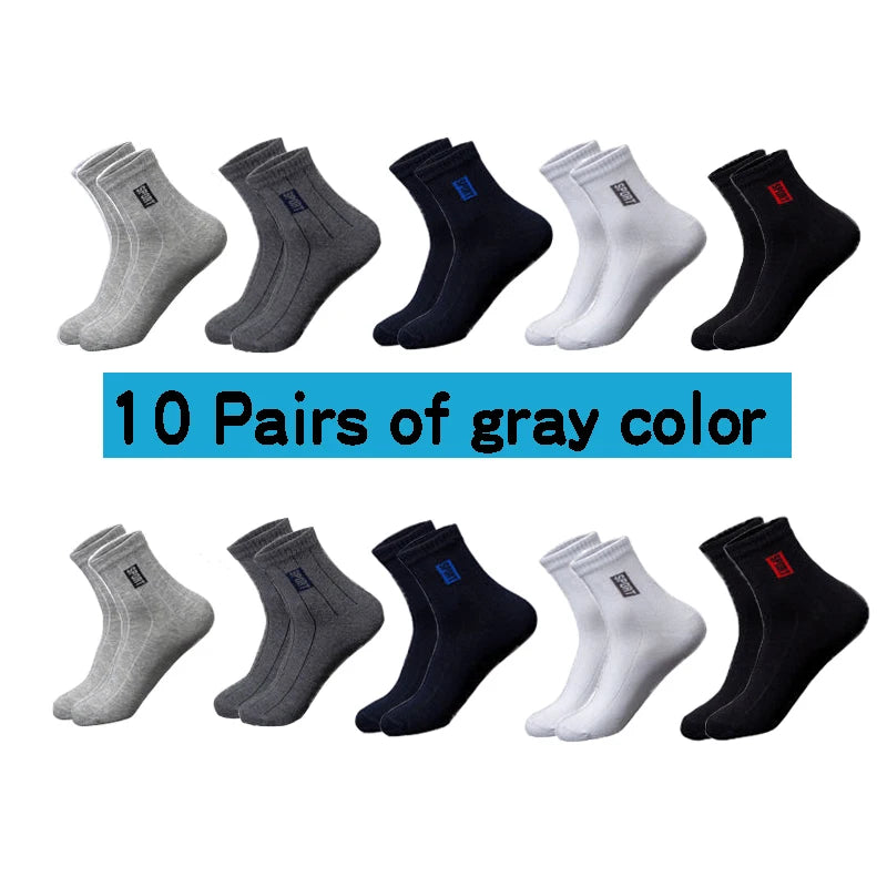 20 Pairs Men’s Cotton Breathable Crew Socks Sweat Absorbent Deodorant Business Casual Socks Gift Set