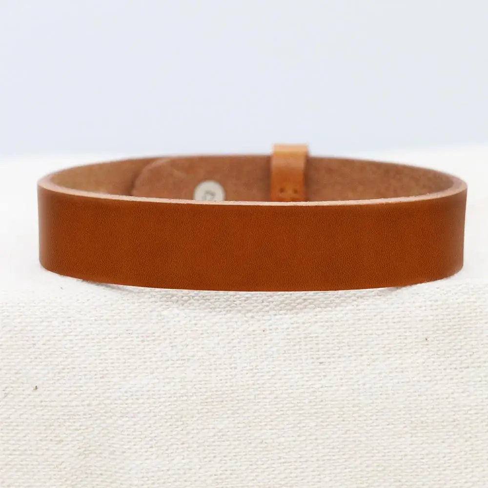 Custom Engraved Leather Bracelet for Men - Personalized Anniversary Gift with Kids Names or Coordinates