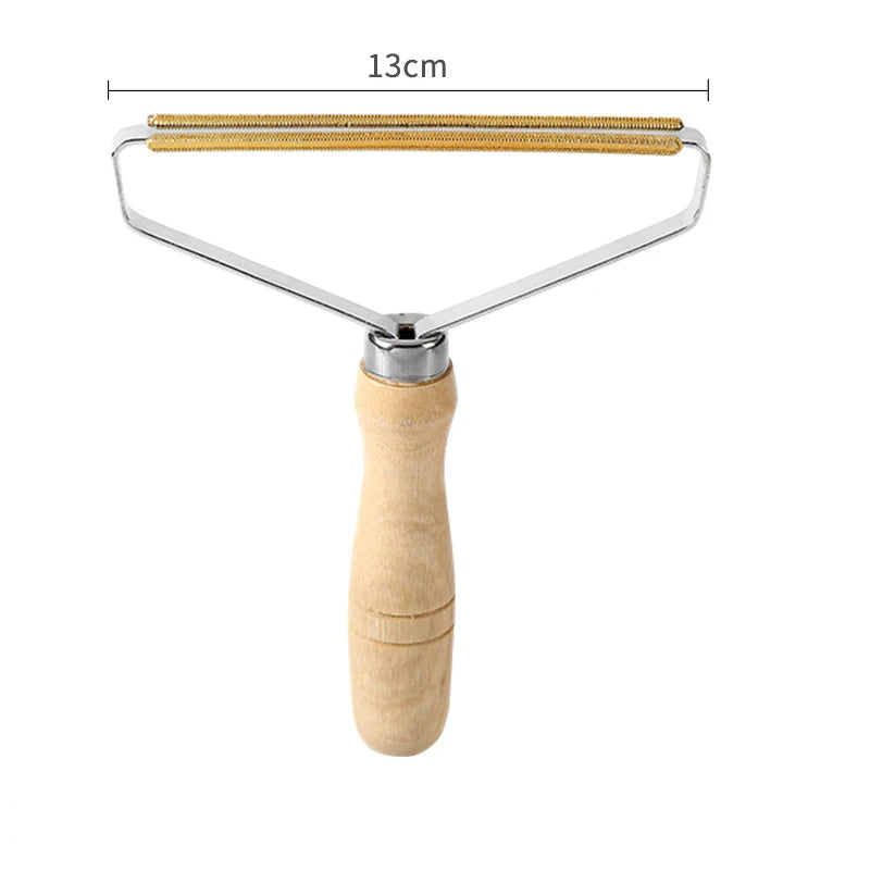 Mini Portable Lint Remover Fuzz Fabric Shaver For Clothes Wood Handle