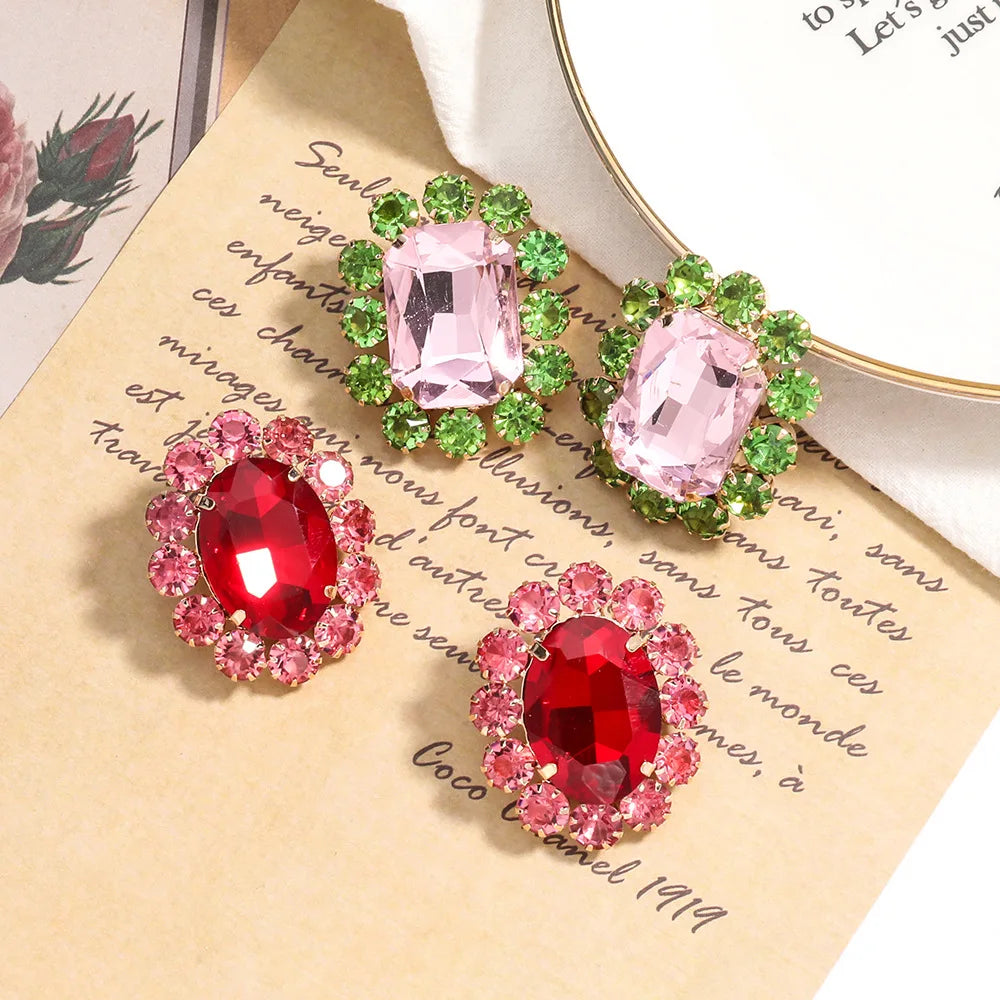 Lubov Luxury Geometric Alloy Stud Earrings for Women
