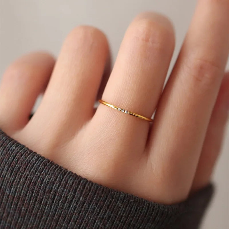 Elegant 18k Gold Plated Zirconia Wedding Ring for Women