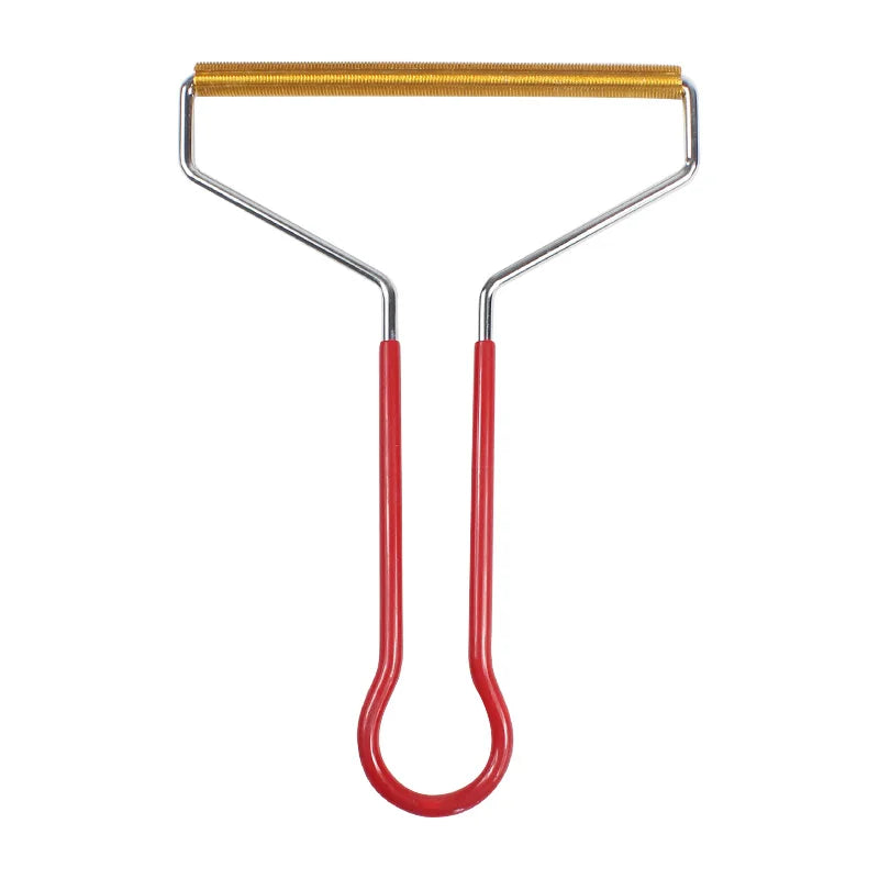 Portable Lint Remover Manual Lint Roller Clothes Brush Tools Metal red