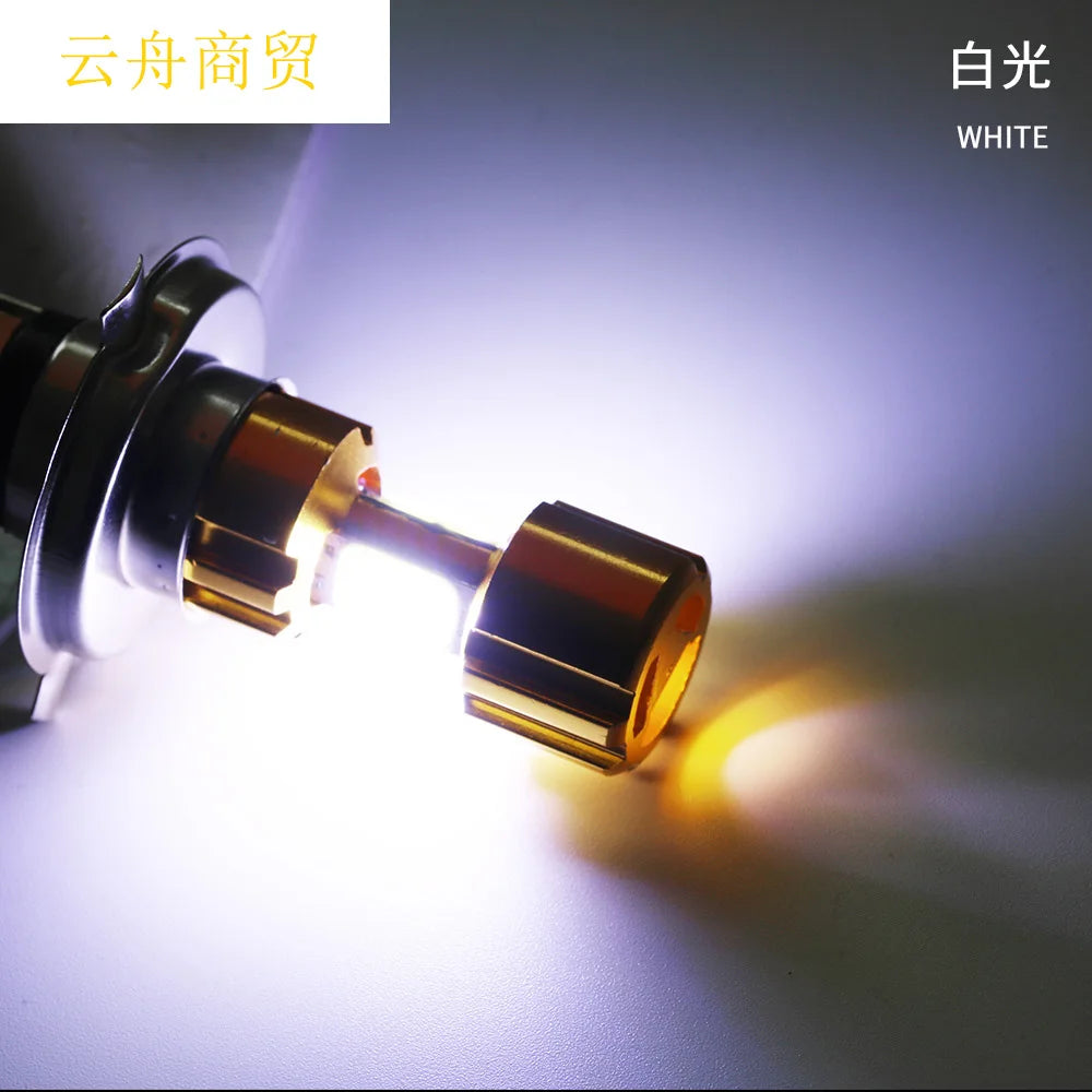 H4 BA20D 12W 3COB Motorcycle Headlight 3000LM 6000K
