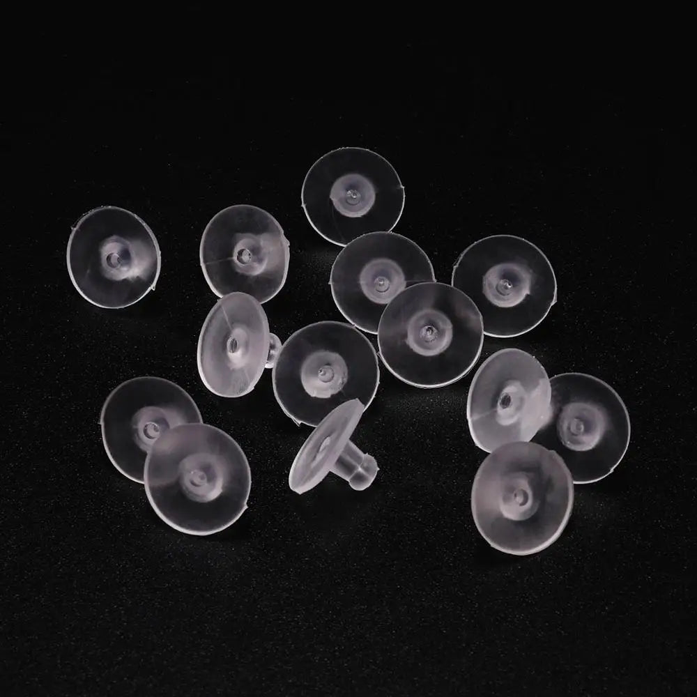 Silicone Earring Backs Set of 100 Round Ear Plug Stoppers for Jewelry DIY