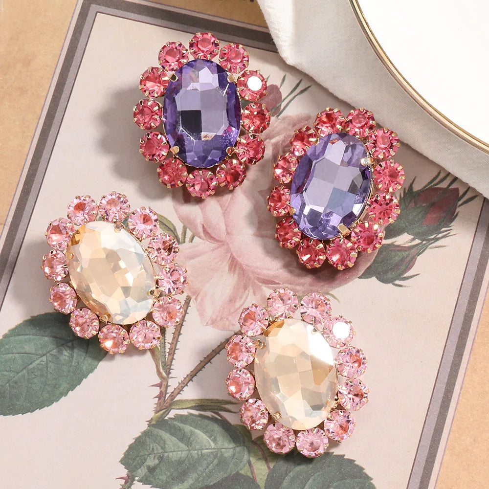 Lubov Luxury Geometric Alloy Stud Earrings for Women