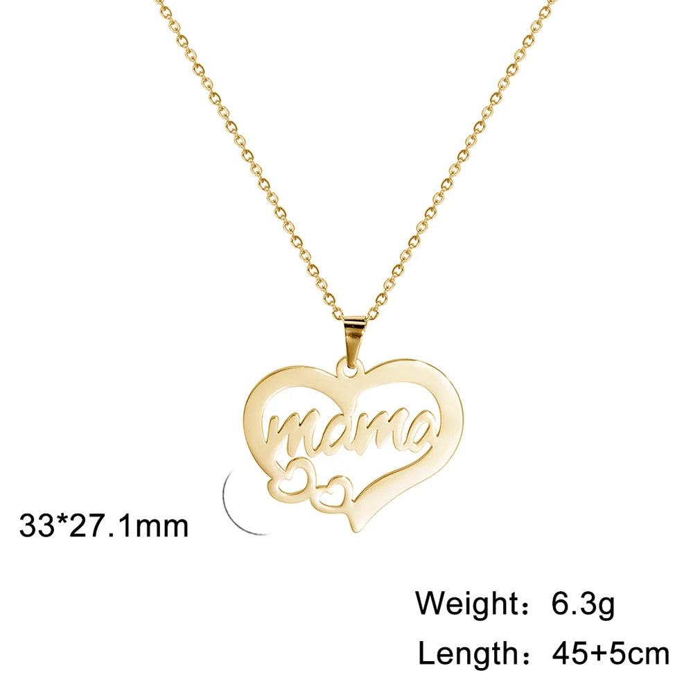Cazador Sweet Love Heart Pendant Necklace for Women Stainless Steel Jewelry Mother's Day Gift 2025