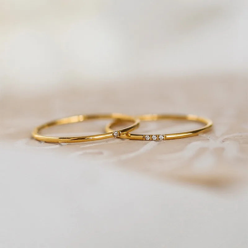 Elegant 18k Gold Plated Zirconia Wedding Ring for Women