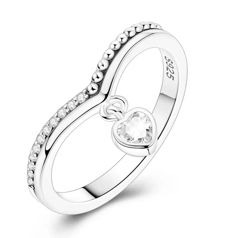 925 Silver Bow Ring with Zircon Bee Design for Women Mothers Day Gift Classic Fashion Jewelry Anniversary Birthday DIY Present for Mom
