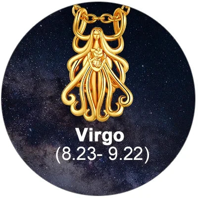 U7 Zodiac Constellations Pendant Necklace Unisex 3D Horoscope Charm Jewelry Gift