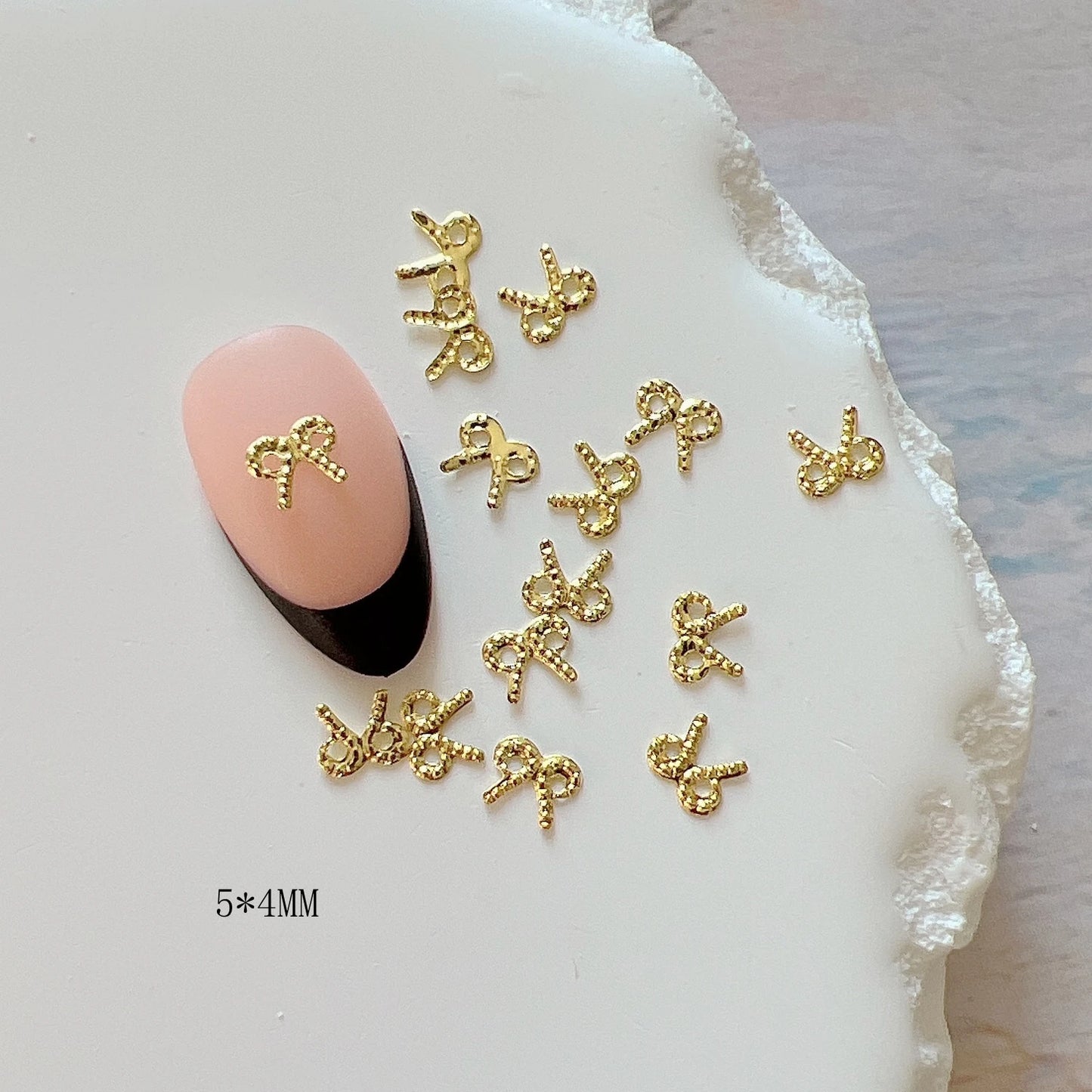 Nail Angel 3D Metal Mini Star Heart Square Bow Charm Set