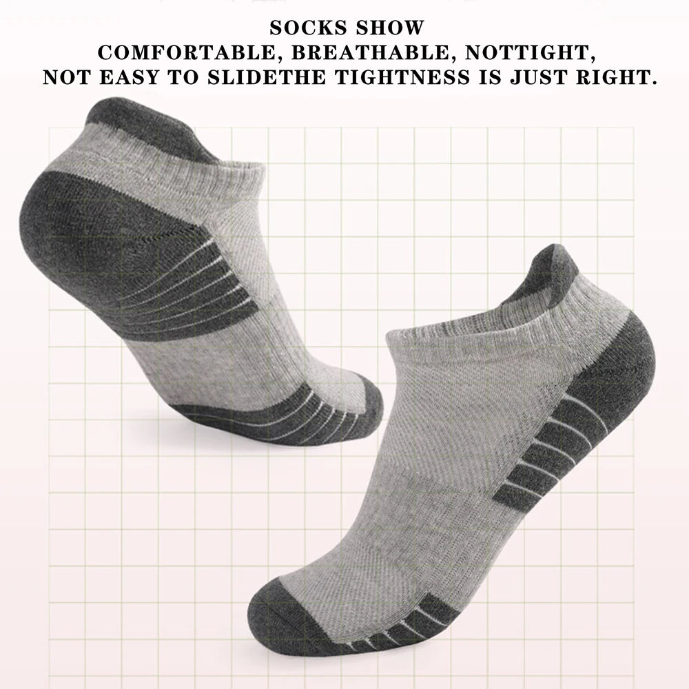 6 Pairs Unisex Cushioned Terry Crew Socks Anti Slip