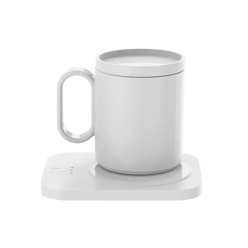 USB Cup Warmer Coffee Milk Tea Water Mug Heater Temperature Adjustable Heating Coaster For Home Office Winter White With Cup
