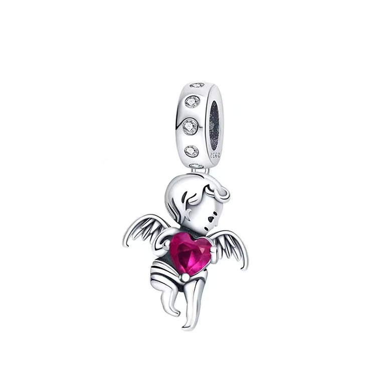 Hot Pink Murano Glass Charm Bead For 925 Bracelet Pendant