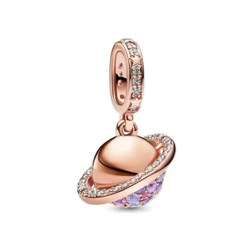 Exquisite 925 Silver Heart-Shaped Dog Paw Beads and Castle Pendant for European Original Bracelet DIY Accessories