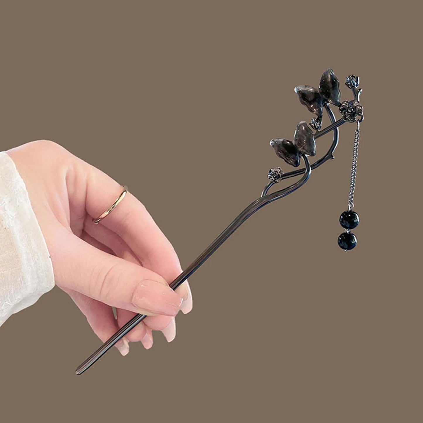 Elegant Floral Metal Hairpin Set for Women - Modern Chinese Hanfu Hair Accessories