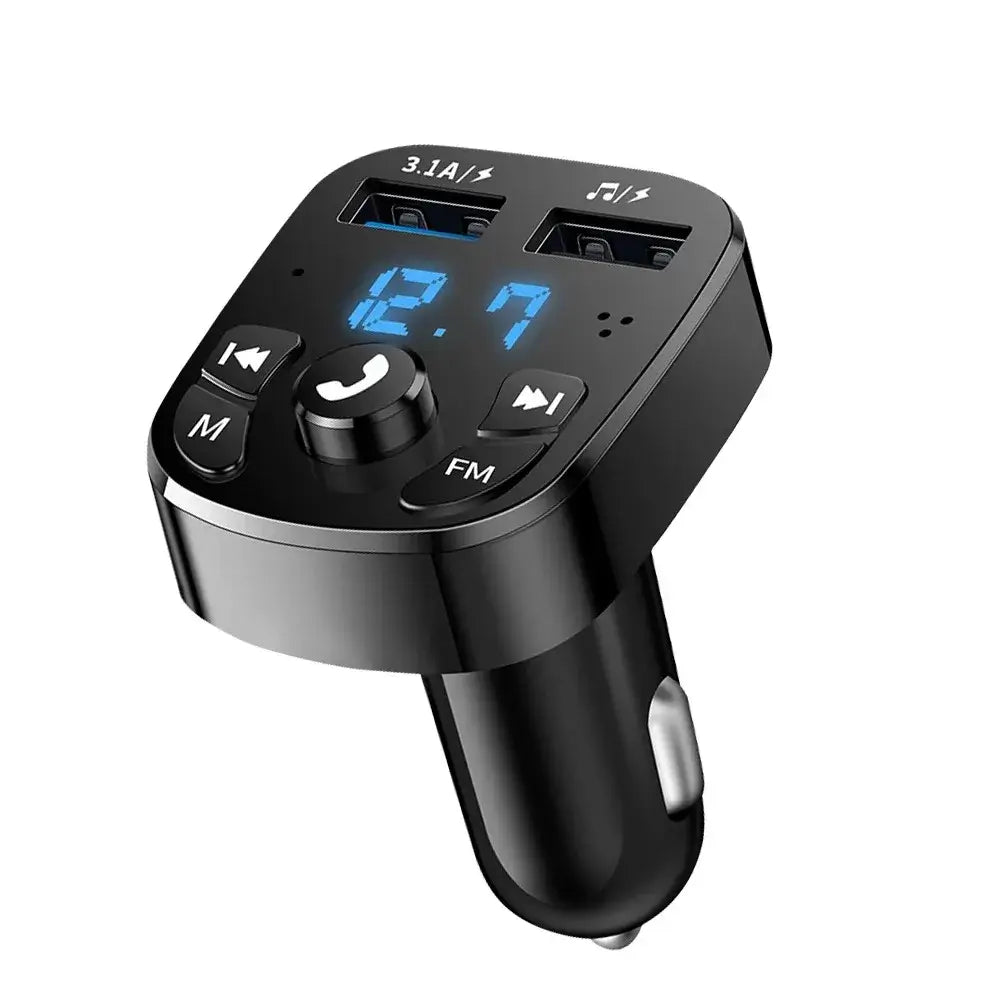 3.1A FM Transmitter Wireless Bluetooth 5.0 Car MP3 Player Black