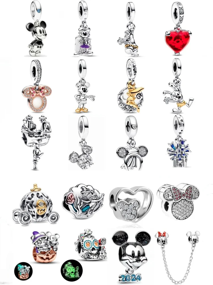 Exquisite 925 Silver Shell Bead Mouse Pendant for European Bracelets – DIY Jewelry Accessory with Zircon