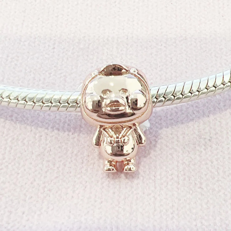 925 Silver Plated Rose Gold Blue Green DIY Beads Necklace