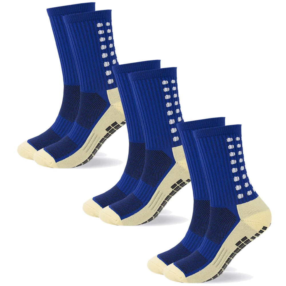 3 Pairs Unisex Anti Slip Crew Socks Towel Sole Cushioned