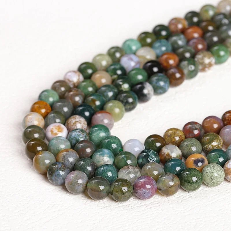 Indian Agate Natural Stone Beads for DIY Jewelry Making Bracelet Necklace Accessories