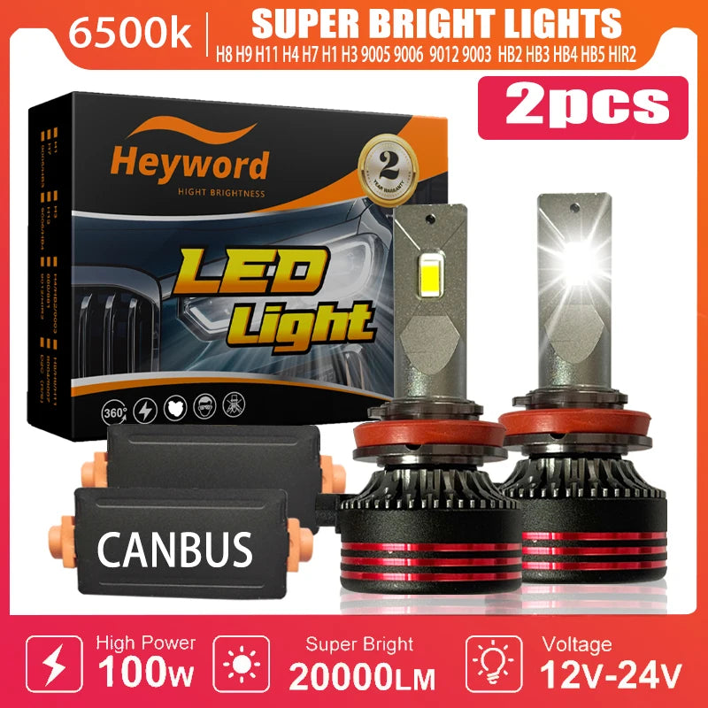 Heyword M8 Pro 160W 12000LM 6000K LED Headlights High Low Beam