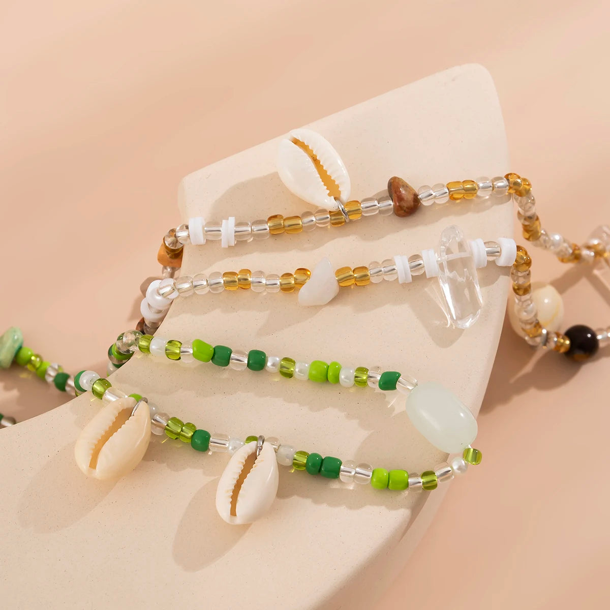 Salircon Bohemian Handcrafted Beaded Waist Chain with Irregular Stone Accent for Women