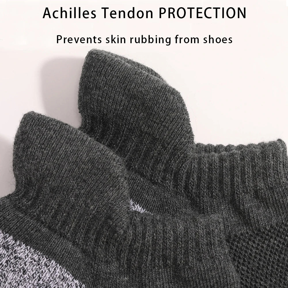 Cotton Thickened Low Cut Running Socks Breathable Mesh