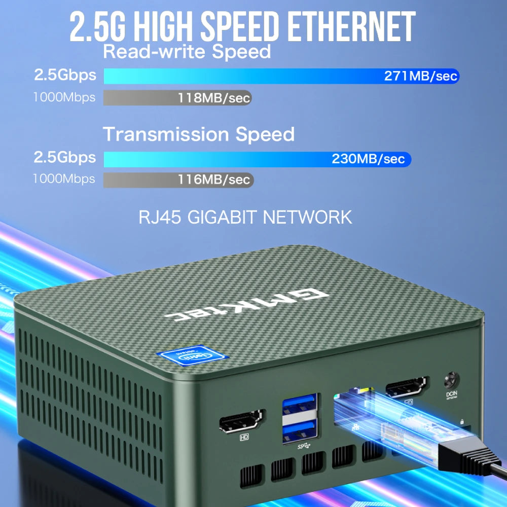 GMKtec G3 Mini PC Intel Alder Lake N100 Windows 11 Pro 8GB 16GB DDR4 256GB 512GB PCIe M.2 SSD WiFi 6 Bluetooth 5.2 Compact Desktop Computer