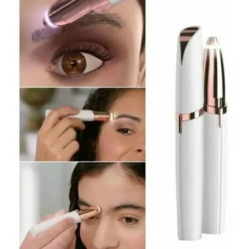 Electric Eyebrow Trimmer Mini Portable Rechargeable Hair Remover C536-whlte