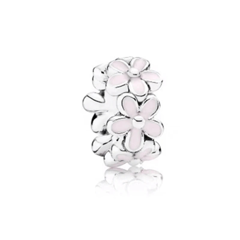 Pink Hot Air Balloon Daisy Murano Glass Charm for European Silver Bracelet SS2163