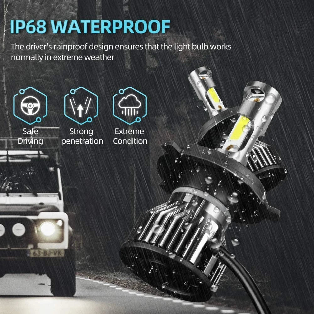 H7 LED Headlight Bulbs 30000LM 6000K 120W CSP Universal Fit