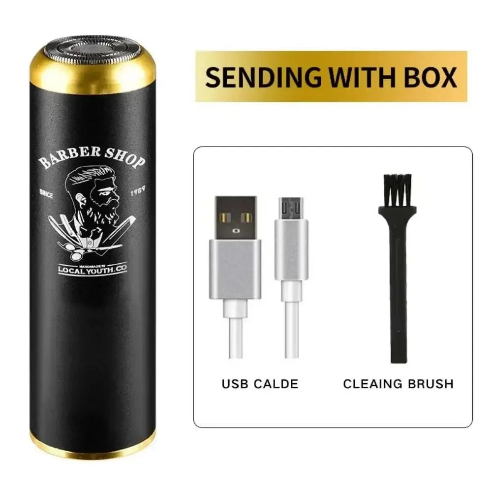 USB Men's Face Shaver Waterproof Mini Portable Razor For Travel Black