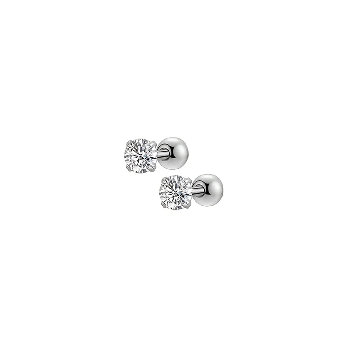 Chic Stainless Steel Stud Earrings Set with Cubic Zirconia and Cute Motifs