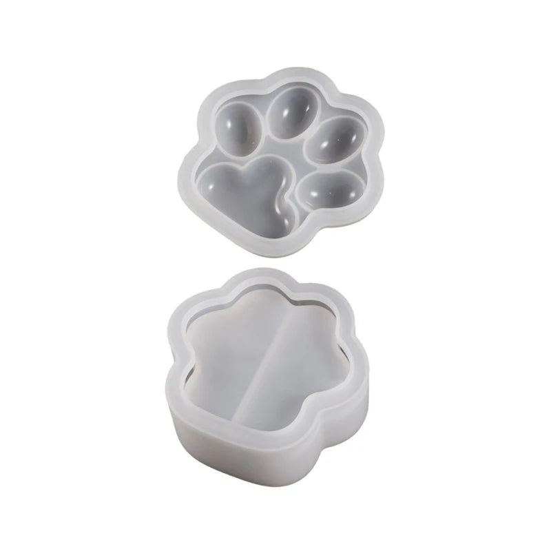 3D Cat Paw Silicone Mold for DIY Epoxy Resin Jewelry Storage Box