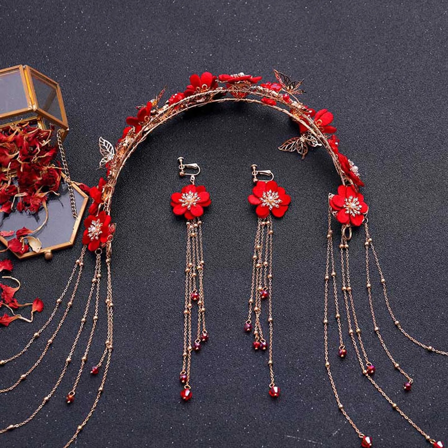 Elegant Women's Hanfu Hair Combs Set for Traditional Chinese Weddings - Bridal Headdress and Jewelry Pins