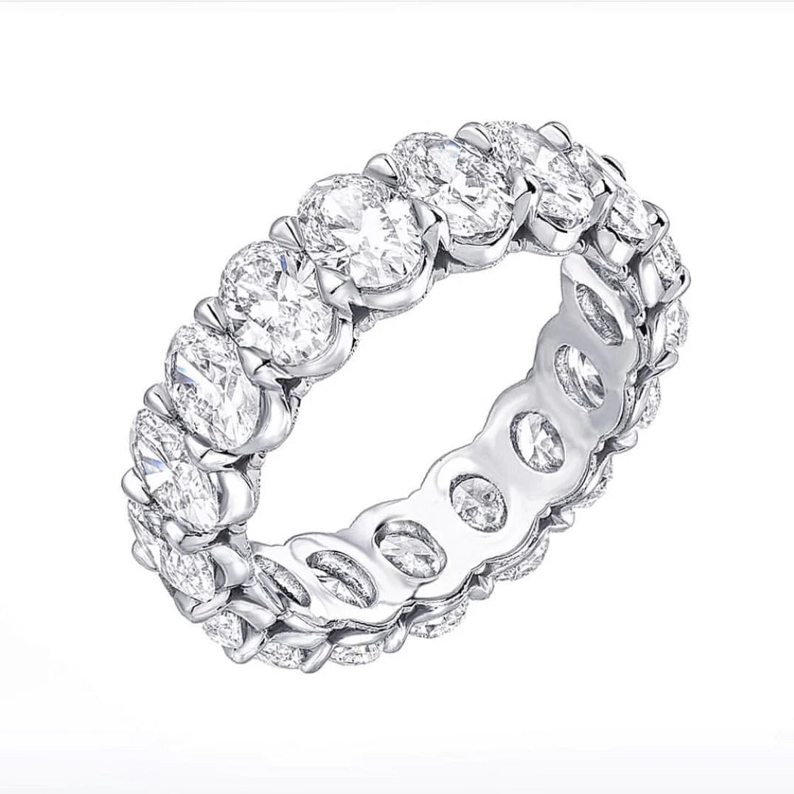 Luxury 925 Sterling Silver Oval Square Simulated Diamond Engagement and Wedding Ring for Women