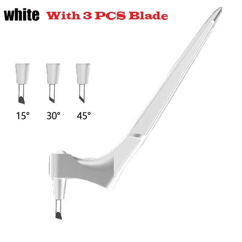 CraftPro 360° Rotating Cutting Pen - Durable Stainless Steel Blades for Effortless DIY Art Projects WHITE