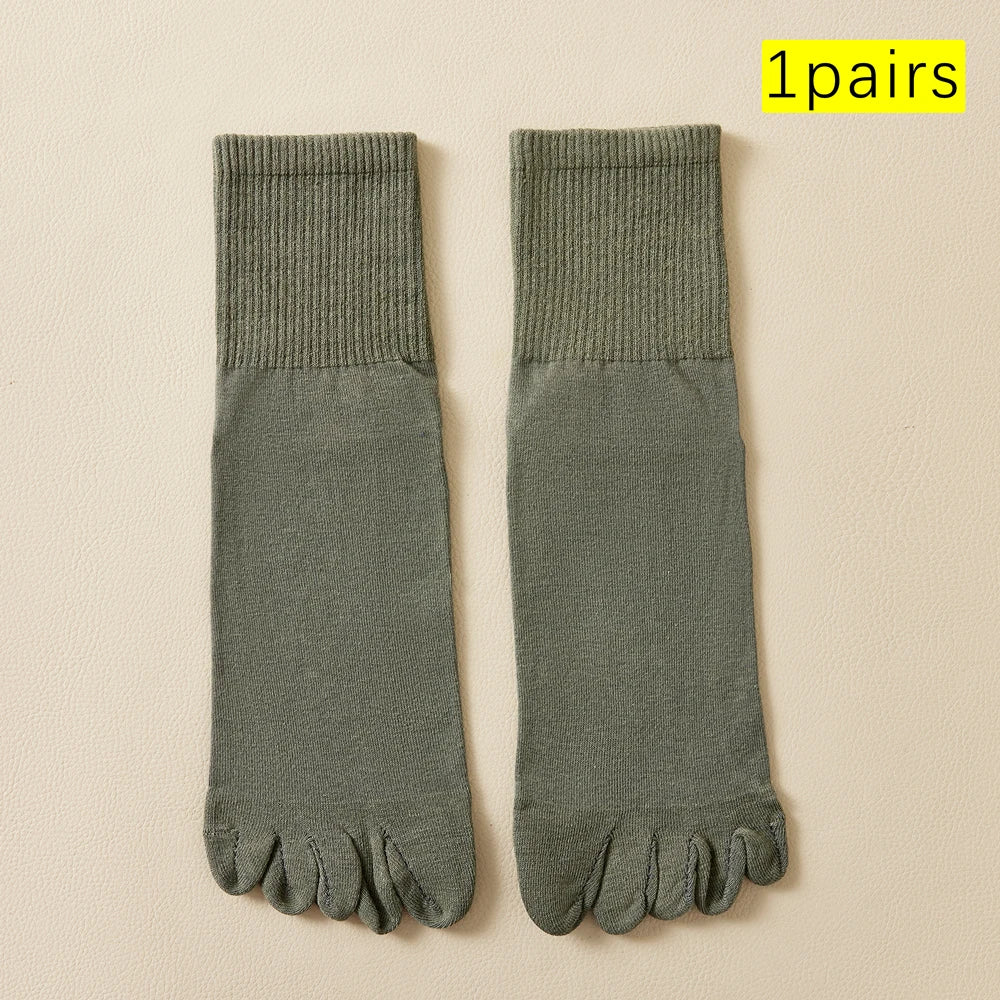 Men Cotton Toe Socks Moisture Wicking Odor Control