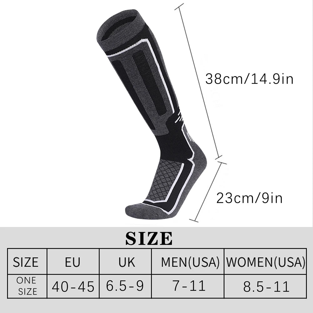 Mens Cotton Knee High Thermal Ski Socks For Winter Use