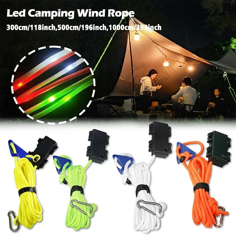 Camping Tent Rope Light Outdoor LED Waterproof 6mm Straps